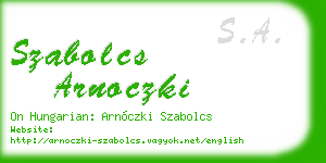 szabolcs arnoczki business card