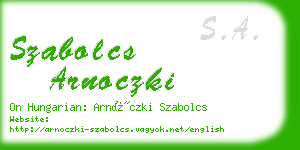 szabolcs arnoczki business card